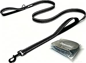 Heavy Duty Dog Leash - 2 Handles by Padded Traffic Handle for Extra Control, 6foot Long - Perfect for Medium to Large Dogs (6 ft, Black)