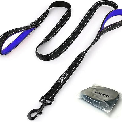 Dog Leash Heavy Duty - 2 Handles by Padded Traffic Handle for Extra Control, 6foot Long - Perfect for Medium to Large Dogs (6 ft, Black Blue)