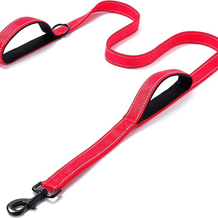 Heavy Duty Dog Leash - 2 Handles by Padded Traffic Handle for Extra Control, 6foot