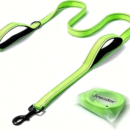 Heavy Duty Dog Leash - 2 Handles by Padded Traffic Handle for Extra Control, 6foot Long - Perfect for Medium to Large Dogs (6 ft, Black Red)