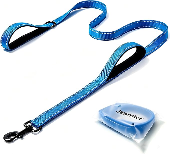 Heavy Duty Dog Leash - 2 Handles by Padded Traffic Handle for Extra Control, 6foot Long