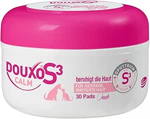 DOUXO S3 Calm Pads, Dog Itchy Skin Relief, Dry Skin Dog Solution, Pet Wipes for Cats,30 Pads