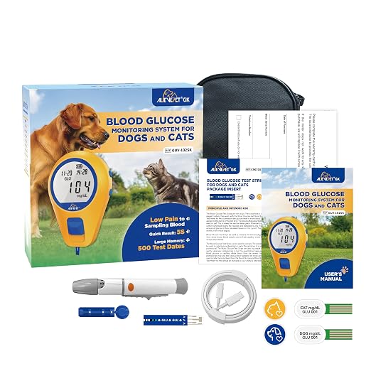 Pet Glucose Monitor Kit for Dogs & Cats, Glucose Monitor with 50 Test Strips, 50 Lancets