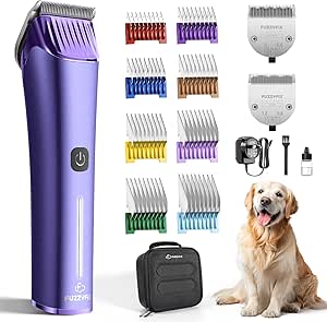 Professional Dog Grooming Clipper with Replacement Blade, 5-in-1 Adjustable Blade Cordless Pet Grooming Kit 2 Speed Trimmer Hair Shaver with Detachable Metal Combs Nova for Animal Horse
