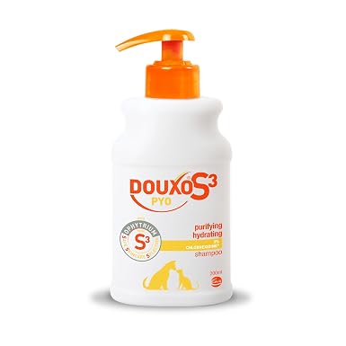 DOUXO S3 PYO Shampoo | Antibacterial & Anti-Yeast Shampoo for Dogs & Cats | Yeast Overgrowth Shampoo for Dogs | Recommended Cat & Dog Disinfecting Shampoo | Chlorhexidine for Dogs | 200ml