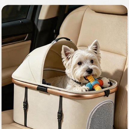 Twin Pet Stroller for 2 Cats & Dogs – Foldable,Aluminum Alloy Frame, Adjustable Design, Portable Pet Pushchair for Small Dogs & Cats,Khaki