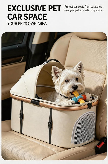 Twin Pet Stroller for 2 Cats & Dogs – Foldable,Aluminum Alloy Frame, Adjustable Design, Portable Pet Pushchair for Small Dogs & Cats,Khaki