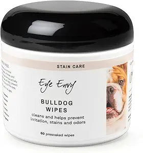Eye Envy Bulldog Wrinkle Wipes for French, Pug, English Bulldogs , USA Made - 60 Count