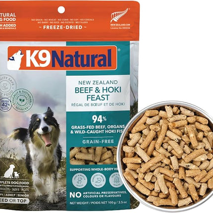 K9 Natural - Grain Free Freeze Dried Dog Food Topper - Hoki & Beef, 100g
