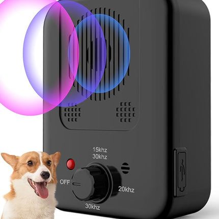 Anti Barking Device, Rechargeable Dog Barking Deterrent Devices for Dogs, Ultrasonic Dog Barking Control Device, Barking Dog Silencer, Bark Box Stop Neighbors Dog from Barking (Black)