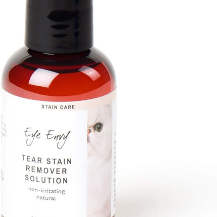 Eye Envy Tear Stain Remover Solution for Cats. Gentle, Natural and Safe. Cleans Tear Stains. Recommended by Breeders, Groomers. Remove Eye Stains from Persians and Exotics. 2 oz. Made in USA
