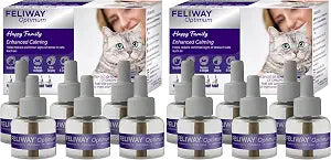 FELIWAY Optimum 30 Day Cat Calming Refills for Pheromone Diffuser,48ml Value Pack - Helps Reduce Common Signs of Stress in Cats & Kittens,Enhanced Calming,(Pack of 12)