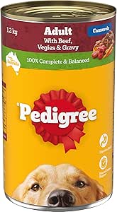 Pedigree Adult Wet Dog Food with Beef, Vegies & Gravy Casserole 1.2kg Can, 12 Pack