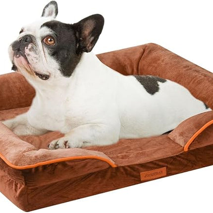 AUSCAT Medium Orthopedic Dog Bed, Memory Foam , 70L x 58W x 18H cm, Brown