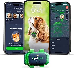 Petloc8 Dog GPS Tracker for Dogs, 4G LTE Real Time Tracking & Geo-Fence Alert,(Subscription Required)