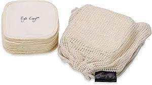 Eye Envy Washable Reusable Applicator Pads. 15 Count. Use with Tear Stain Solution. Machine Washable. Large Size. Mesh Bag for Storage and Washing. Gentle Exfoliating Texture