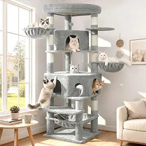 Cat Tree, 81.1" Skyward Corner Cat Tower for Large Cats VCT031W