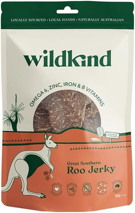 Wildkind Air Dried Kangaroo Jerky 100g – Natural Australian Dog Treats