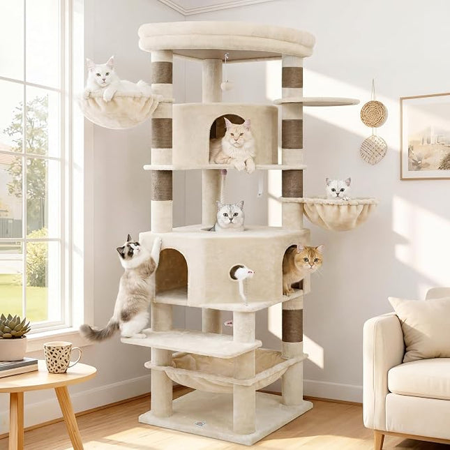 Cat Tree, 81.1" Skyward Corner Cat Tower for Large Cats VCT031MJ