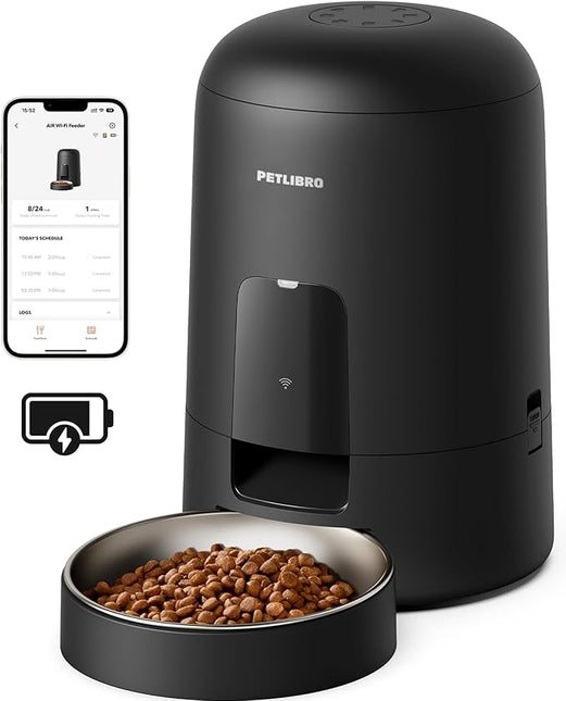 PETLIBRO Cordless Automatic Cat Feeder – Battery Powered, WiFi App Control
