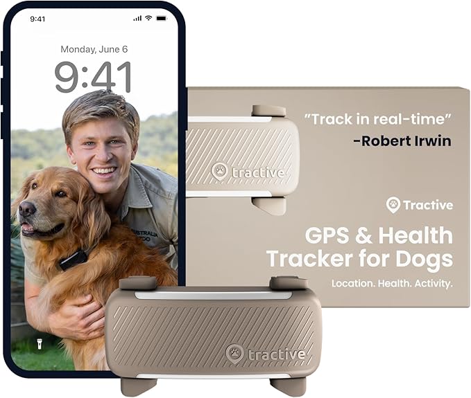 Tractive GPS Dog Tracker | 2025 Edition | Market Leader | Real-time Location Tracking (Brown)