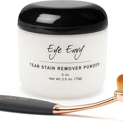 Eye Envy Tear Stain Remover Powder (4oz) and ProPowder Applicator Brush (Large) for Dogs and Cats, Apply Around Eyes, Cleans Tear Stains, Natural, Non-Irritating
