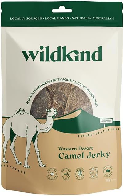 Wildkind Air Dried Camel Jerky 100g – 100% Natural Australian Dog Treats