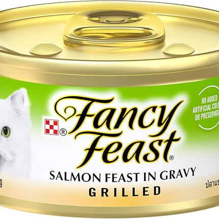 Fancy Feast Grilled Adult Wet Cat Food Grilled Salmon Feast in Gravy 24x85g