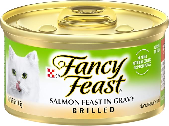 Fancy Feast Grilled Adult Wet Cat Food Grilled Salmon Feast in Gravy 24x85g