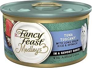 Fancy Feast Medleys Adult Wet Cat Food Tuna Tuscany with Long Grain Rice & Garden Greens in Sauce 24x85g