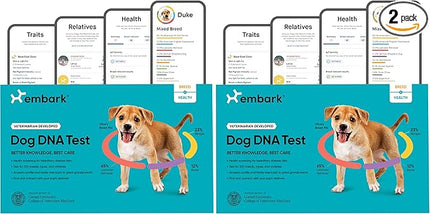Embark Breed & Health Dog DNA Test - 400+ Breeds, 270+ Health Conditions, Allergy Risk Score, Relatives, and More (Pack of 2)