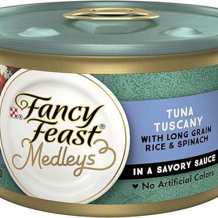 Fancy Feast Medleys Adult Wet Cat Food Tuna Tuscany with Long Grain Rice & Garden Greens in Sauce 24x85g