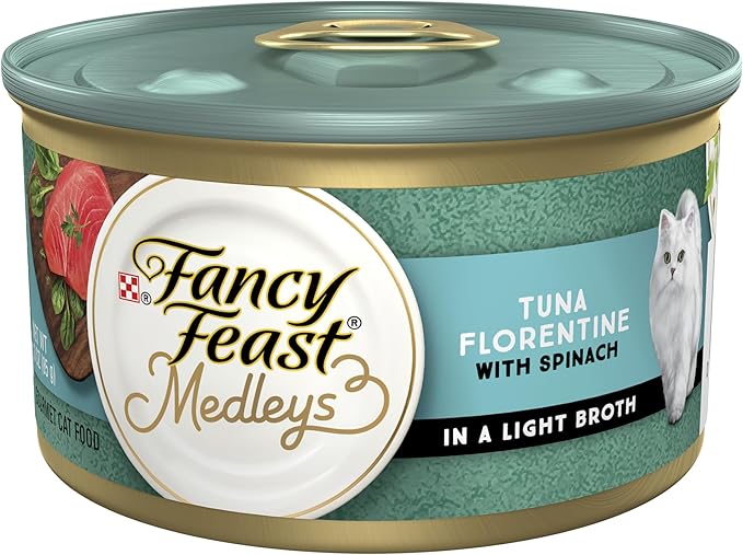 Fancy Feast Medleys Adult Wet Cat Food Tuna Florentine with Garden Greens in Sauce 24x84g