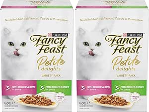 FANCY FEAST Adult Petite Delights Salmon & Chicken Grilled Wet Cat Food 12 x 50g