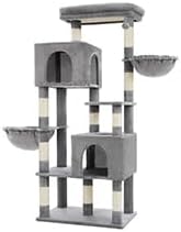 Heybly 173cm Cat Tree with Oversized Top Platform & Wide Base, Light Gray