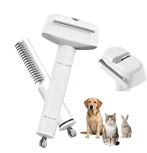 Double-Sided Undercoat Rake for Shedding, Dematting Comb for Cats, Deshedding Dog Brush