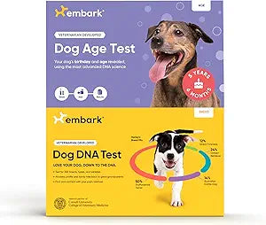 Embark Breed Identification Dog DNA Test & Dog Age Test Bundle - Discover Breed, Ancestry, Relatives, and Birthday