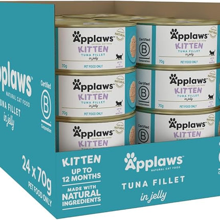 Applaws 100% Natural Wet Complementary Food for Kittens in Broth 70g Tin (Pack of 24)
