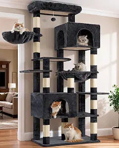 Heybly Cat Tree, 76-Inch Tall Heavy Duty Cat Tower for Big Cats HCT039G