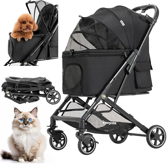 Medium Dog Stroller, Kenyone Pet Stroller for Medium Dogs Up to 55lbs, Lightweight Aluminum Frame, One Click Folding