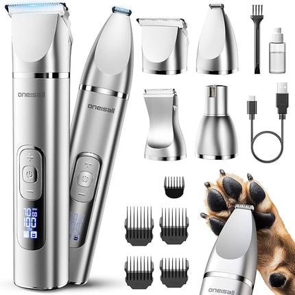 oneisall 4 in 1 Dog Grooming Kit with LCD Display