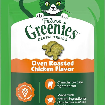 GREENIES Feline Dental Cat Treats Oven-Roasted Chicken Flavour 60g