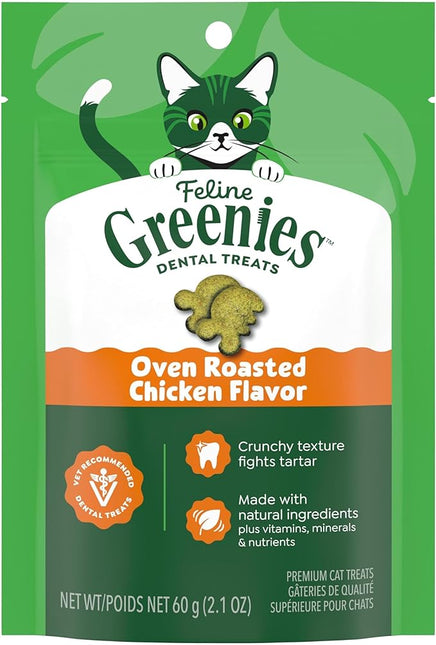 GREENIES Feline Dental Cat Treats Oven-Roasted Chicken Flavour 60g