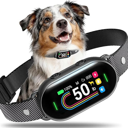 Dog Bark Collar for Small Medium Large Dogs 10-100lbs, Automatic Bark Device with Anti-False Trigger & Bark Count Tracking
