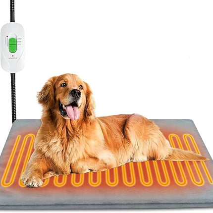 Pet Heating Pad AU Plug, Electric Heating Mat for Dogs Cats 70 x 45 cm Adjustable Electric Pet Mat, Waterproof Warming Mat, Chew Resistant Cable and Removable Crystal Velvet Cover
