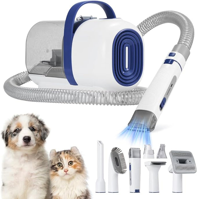Dog Grooming Vacuum, 10000Pa Strong Pet Vacuum, 7 in 1 Dog Grooming Kit with 5 Suction Mode and 2L Large Dust Cup for Shedding Pet Hair