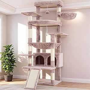 Heybly Tall Cat Tree for Large Cat, 202cm Multi-Level Cat Tower , Muchroom HCT038MU