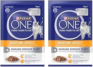 PURINA ONE Mature Adult 7+ Wet Cat Food Succulent Chicken in Gravy Pouch 24x70g
