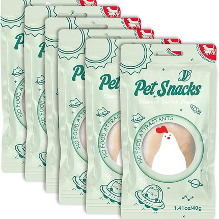 Raw Cat Wet Food Natural Chicken Treats for Picky Eaters &Dogs Grain-Free High Protein Topper Food Limited Ingredient Snacks (Pack of 6) 8.47OZ