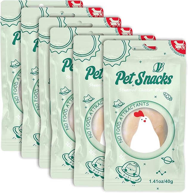 Raw Cat Wet Food Natural Chicken Treats for Picky Eaters &Dogs Grain-Free High Protein Topper Food Limited Ingredient Snacks (Pack of 6) 8.47OZ